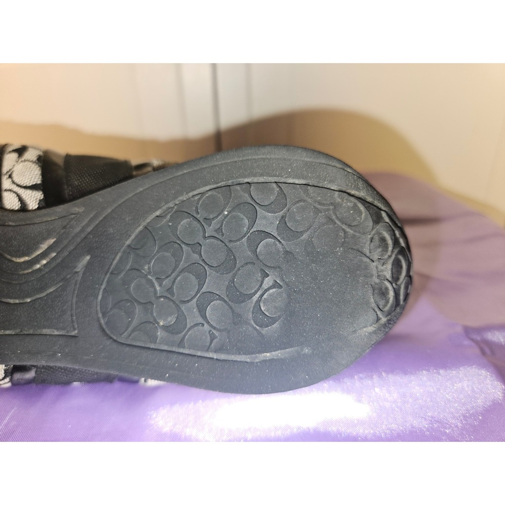 Coach Signature Remonna Monogram Black Suede Patent Leather Low Top Sneakers 7B - Picture 8 of 11